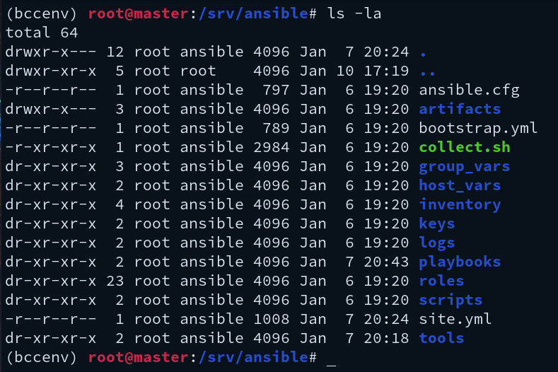 Ansible site-by-default output