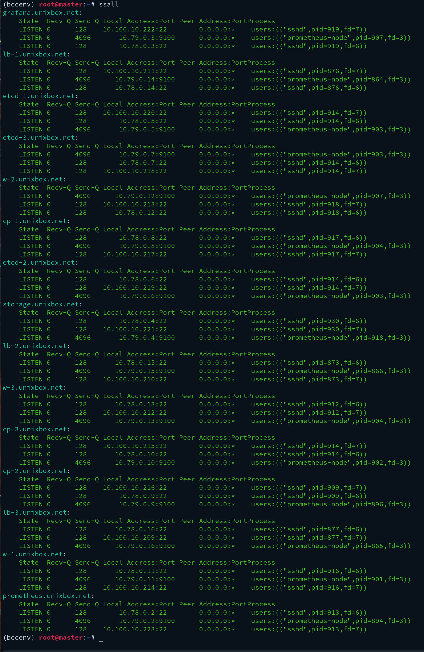Global network report output