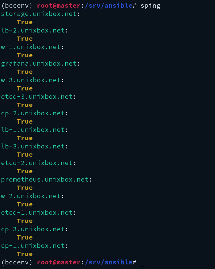 Simple ping across nodes